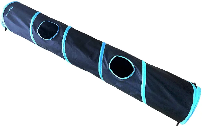 Purrfect Feline Tunnel of Fun, Collapsible 3-Way Cat Tunnel Toy with Crinkle